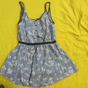 2008 Quiksilver Navy Blue And White Sk8er Mini Dress